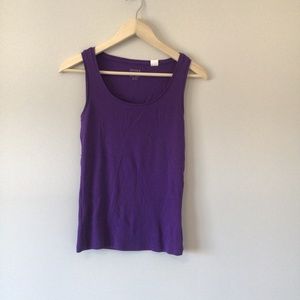 {Chico’s} purple ribbed sleeveless long tank top